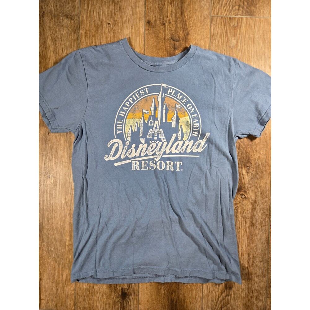 Disneyland Resort T Shirt Mens M Blue Happiest Place Earth Theme Park Retro